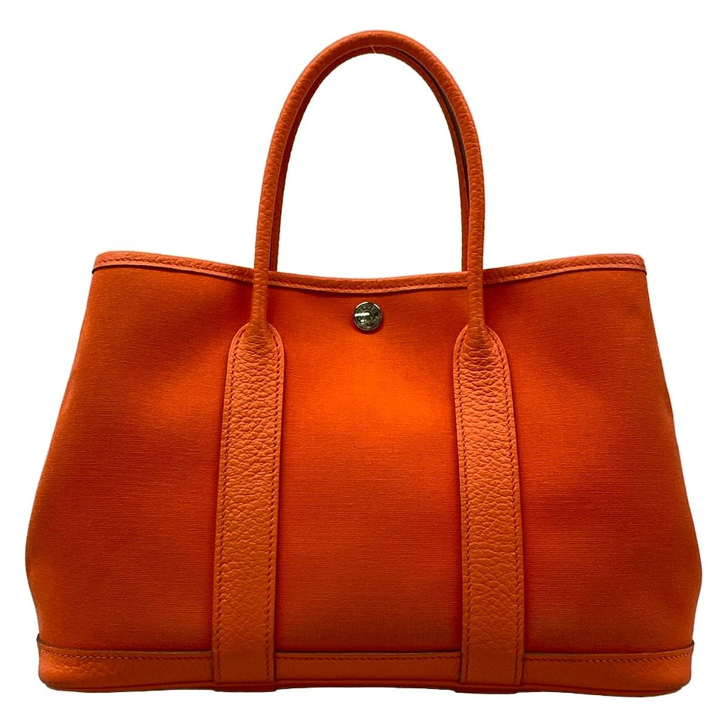 Hermes Handbag Garden Party TPM Orange Leather