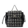 Chanel Backpack CC Logo Chain Tweed Black