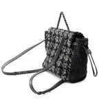 Chanel Backpack CC Logo Chain Tweed Black — view 2