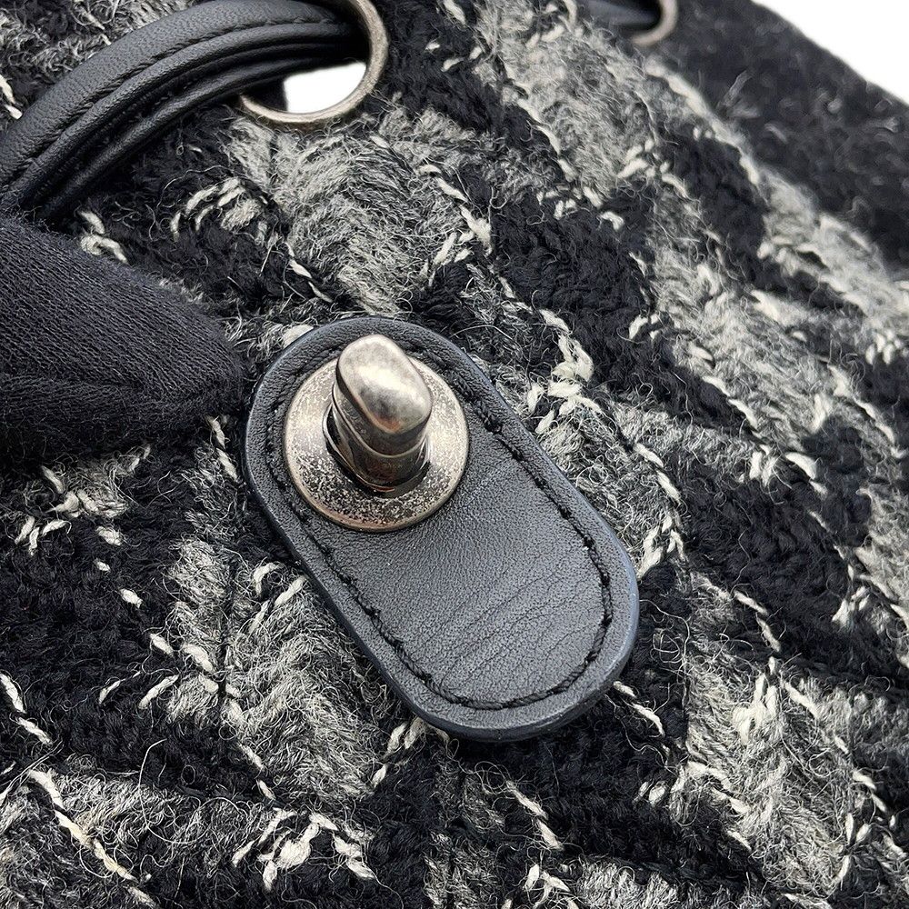Chanel Backpack CC Logo Chain Tweed Black — view 8