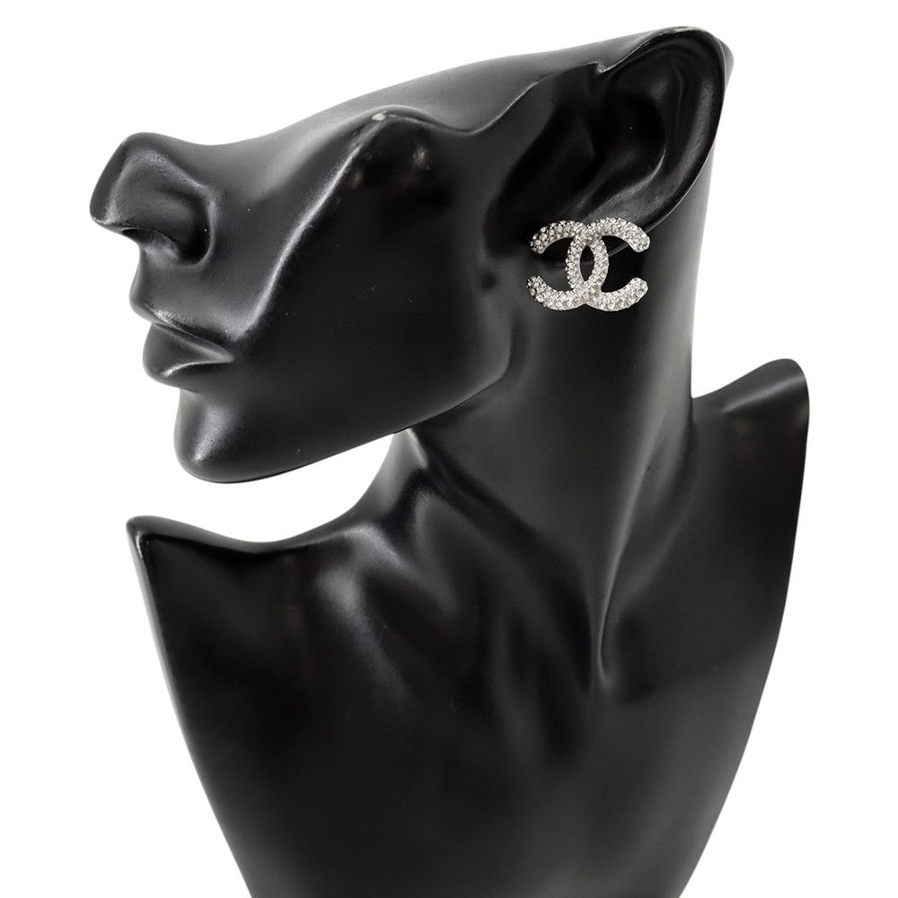 Chanel Earrings CC Logo Rhinestone — view 4