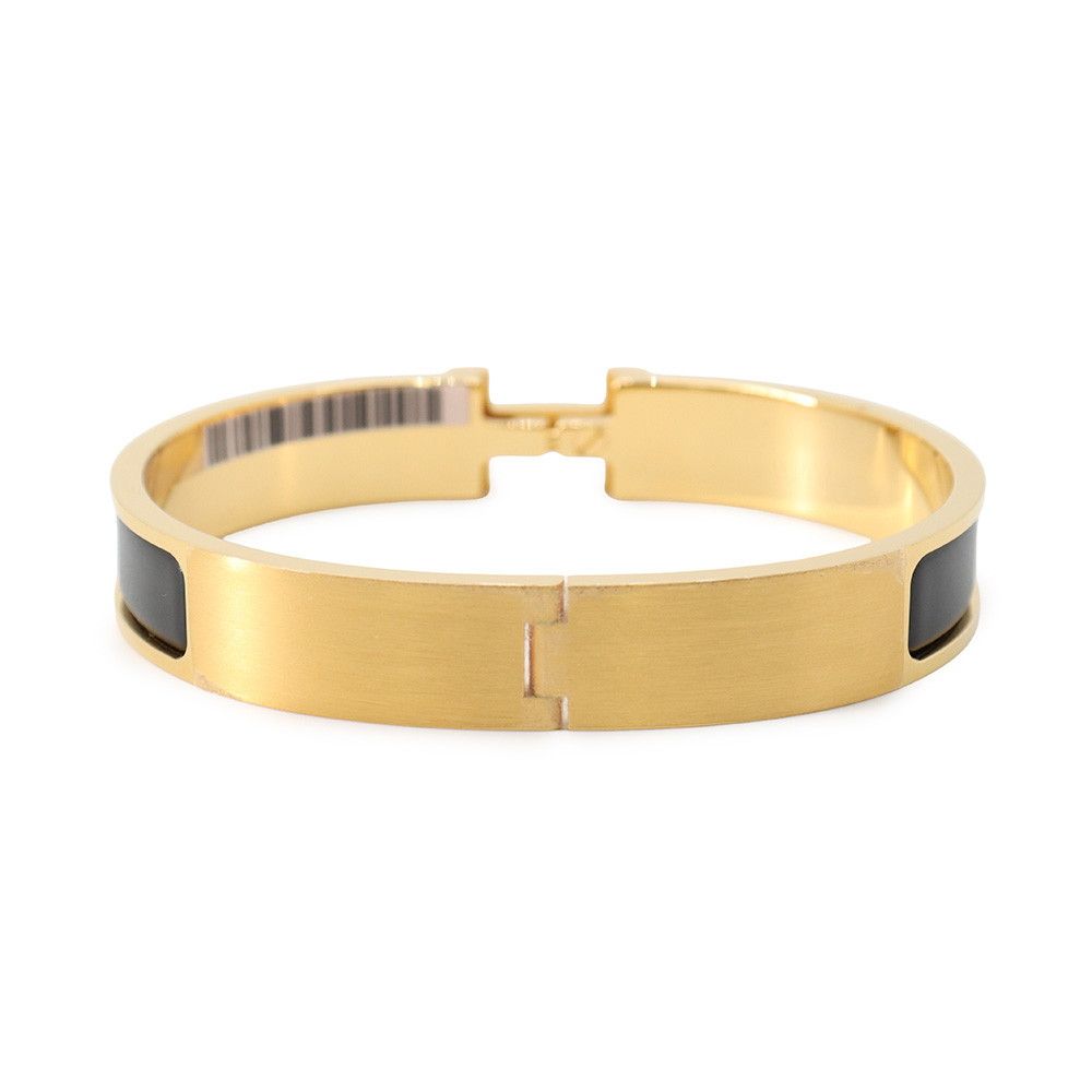 Hermes Bracelet Clic HH Black Gold Bangle — view 3