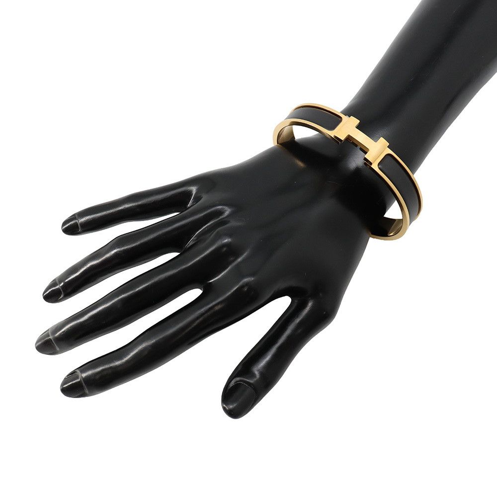 Hermes Bracelet Clic HH Black Gold Bangle — view 4