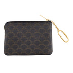 Celine Coin Purse Triomphe Logo with Key Ring Card Case Keychain — view 3