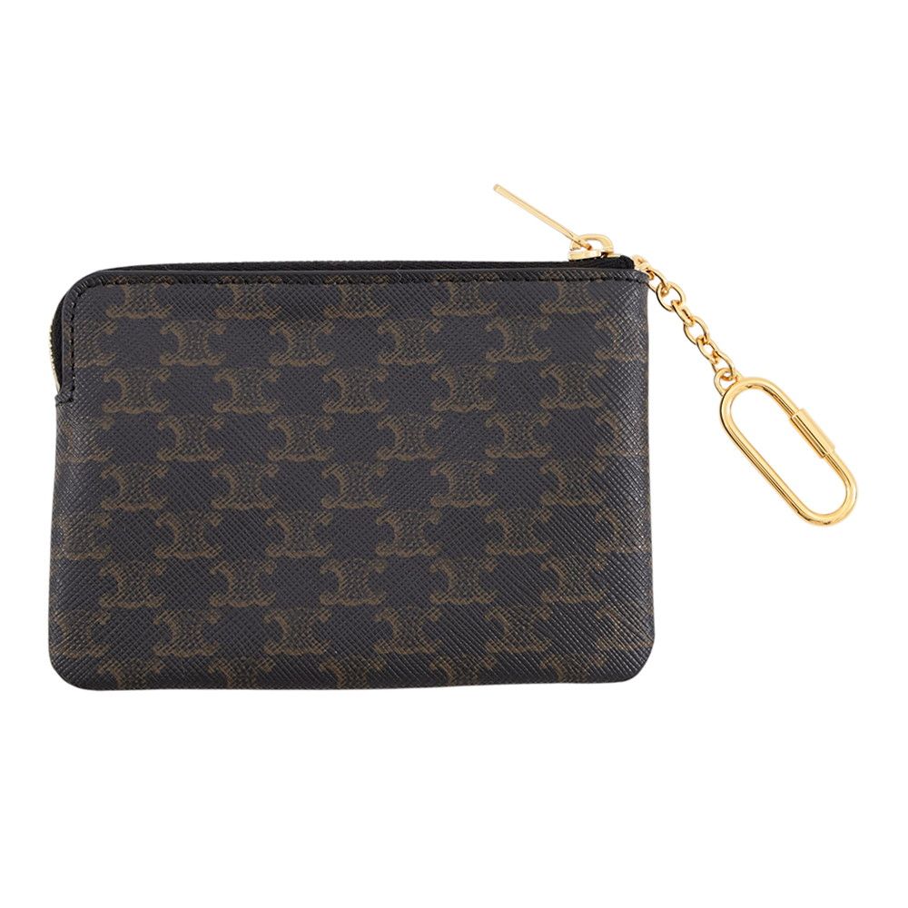 Celine Coin Purse Triomphe Logo with Key Ring Card Case Keychain — view 3