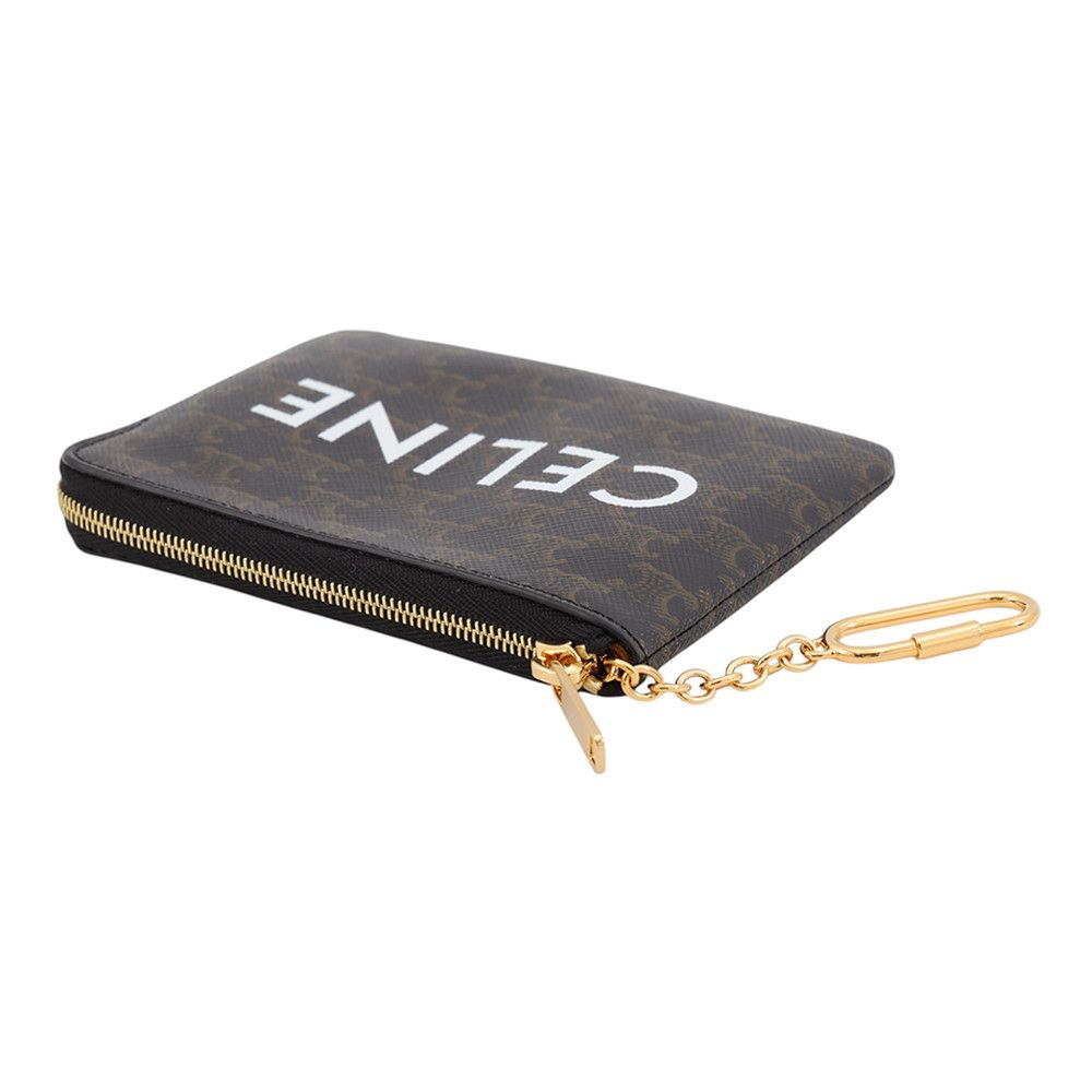 Celine Coin Purse Triomphe Logo with Key Ring Card Case Keychain — view 2