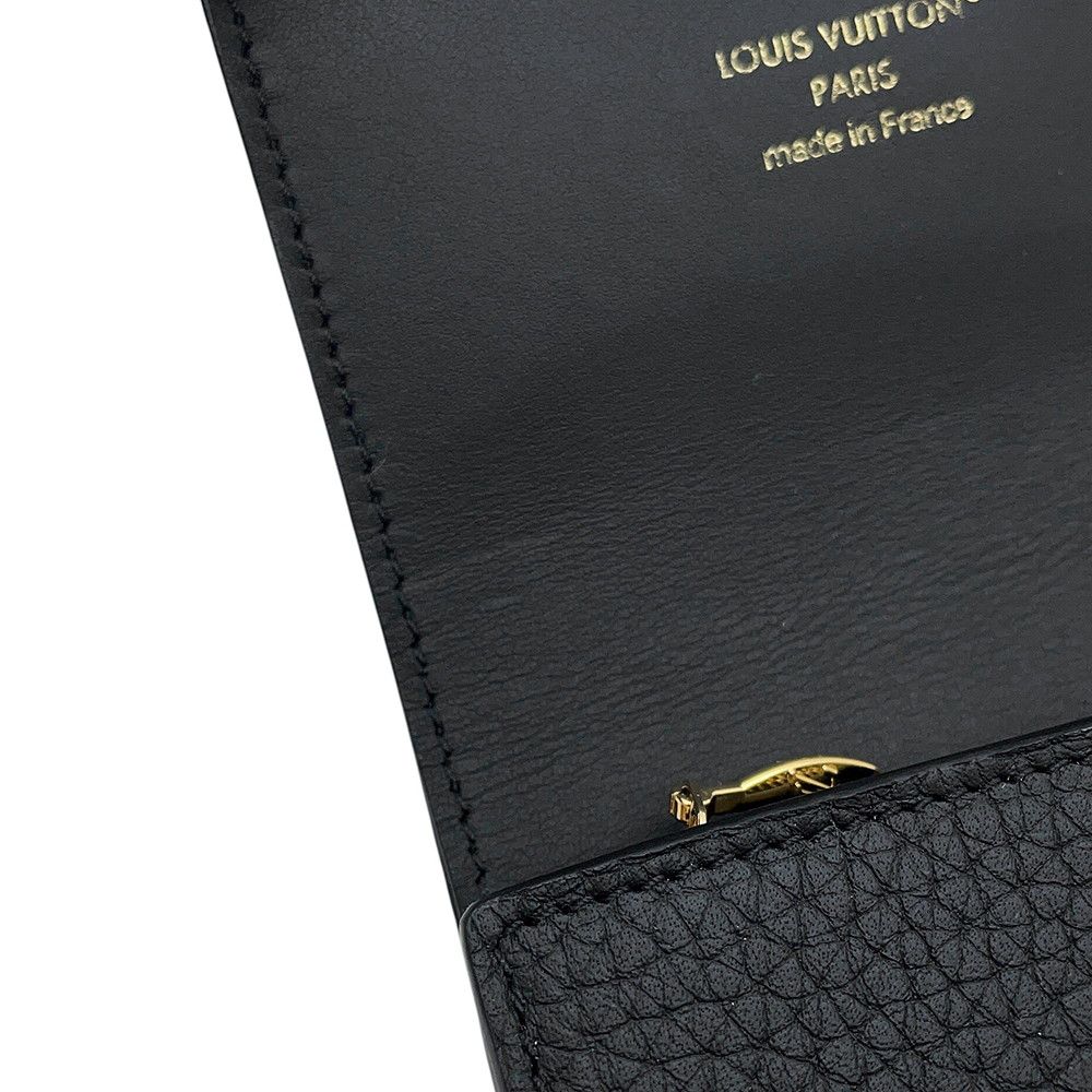 Louis Vuitton Trifold Wallet Taurillon Leather Portefeuille Capucines Tiny Black — view 7