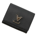 Louis Vuitton Trifold Wallet Taurillon Leather Portefeuille Capucines Tiny Black