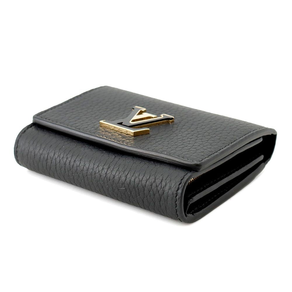 Louis Vuitton Trifold Wallet Taurillon Leather Portefeuille Capucines Tiny Black — view 2