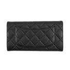 Chanel Wallet Classic Long Flap Quilted CC Logo Caviar Leather Black — view 3