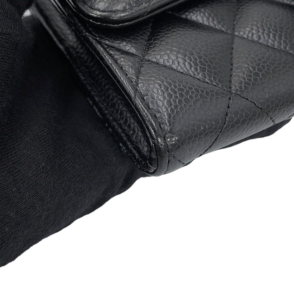 Chanel Wallet Classic Long Flap Quilted CC Logo Caviar Leather Black — view 7