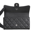Chanel Wallet Classic Long Flap Quilted CC Logo Caviar Leather Black — view 4