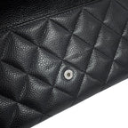 Chanel Wallet Classic Long Flap Quilted CC Logo Caviar Leather Black — view 6
