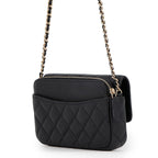 Chanel Chain Shoulder Bag Flap Phone Case Quilted CC Logo Caviar Leather Black — view 2