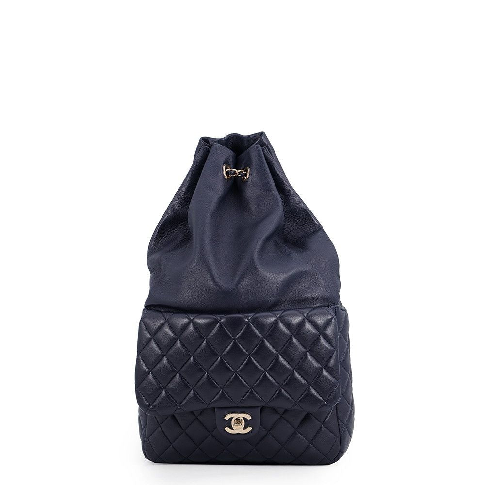 Chanel Backpack Quilted Drawstring Lambskin