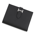 Hermes Bifold Wallet Bearn Compact Black Silver Epsom