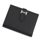 Hermes Bifold Wallet Bearn Compact Black Silver Epsom