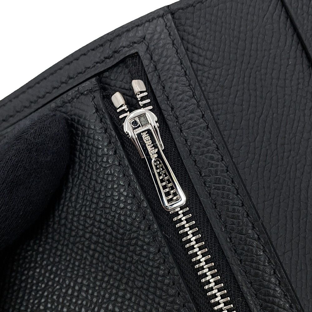 Hermes Bifold Wallet Bearn Compact Black Silver Epsom — view 7
