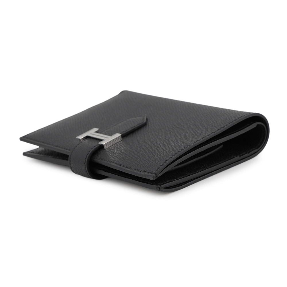 Hermes Bifold Wallet Bearn Compact Black Silver Epsom — view 2