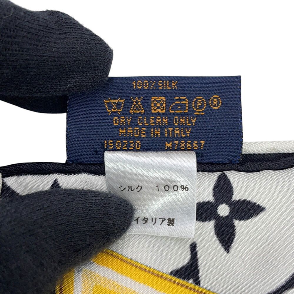 Louis Vuitton Scarf Carre Monogram Confidential Silk Black — view 4