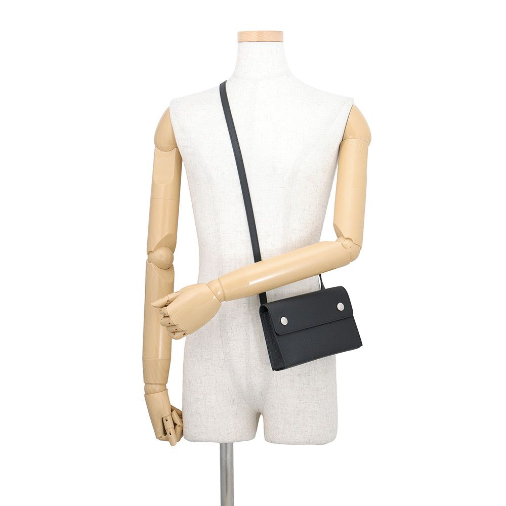 Hermes Wallet on Chain Nappe-to-Go Black Silver Epsom Shoulder Bag — view 4