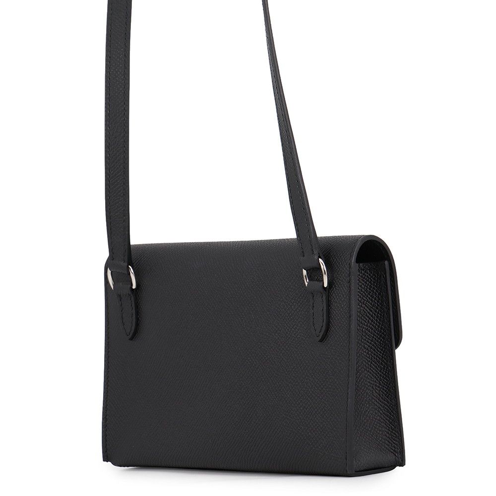 Hermes Wallet on Chain Nappe-to-Go Black Silver Epsom Shoulder Bag — view 2