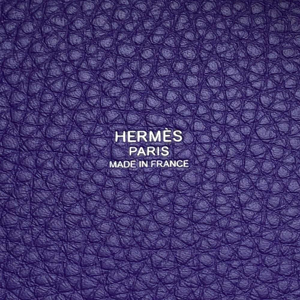Hermes Handbag Picotin Lock PM Purple Silver Taurillon Clemence Tote — view 6