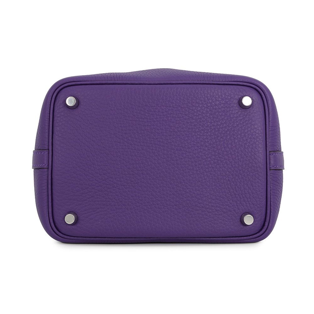 Hermes Handbag Picotin Lock PM Purple Silver Taurillon Clemence Tote — view 3