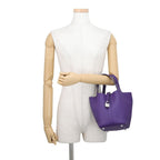 Hermes Handbag Picotin Lock PM Purple Silver Taurillon Clemence Tote — view 4