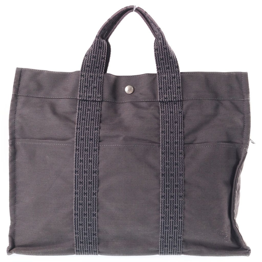 Hermes Herline TGM Canvas Tote Gray — view 2