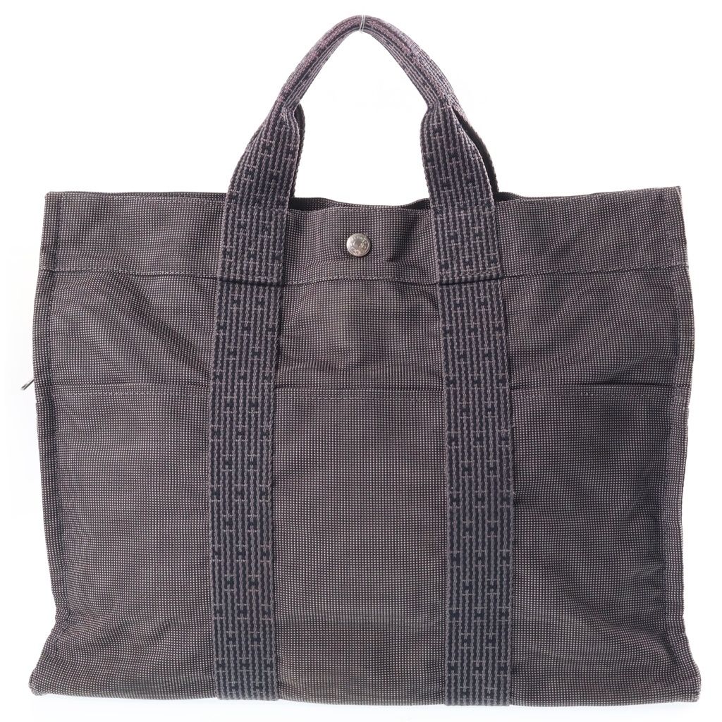 Hermes Herline TGM Canvas Tote Gray