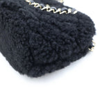 Chanel CC Logo Fleece 2-Way Shoulder Bag Black Leather Gold — view 5