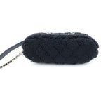 Chanel CC Logo Fleece 2-Way Shoulder Bag Black Leather Gold — view 4