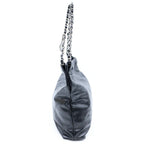 Chanel 22 Small Drawstring Chain Shoulder Bag Black Calfskin Silver — view 3