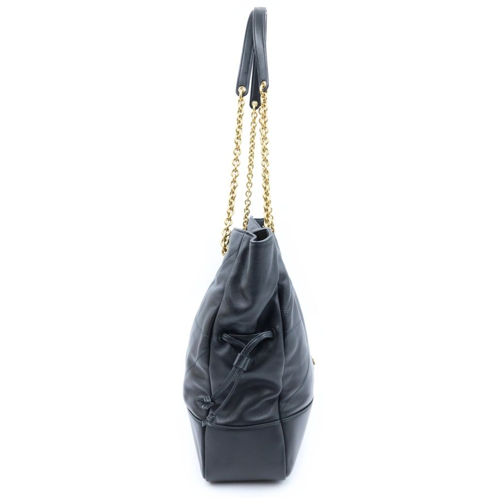 Saint Laurent Paris Jamie Chain Tote Gold Lambskin Leather Black — view 3