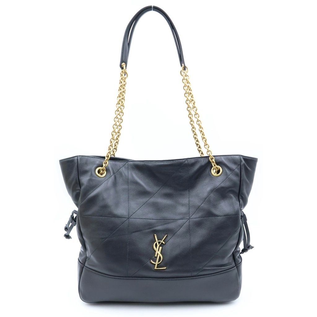 Saint Laurent Paris Jamie Chain Tote Gold Lambskin Leather Black