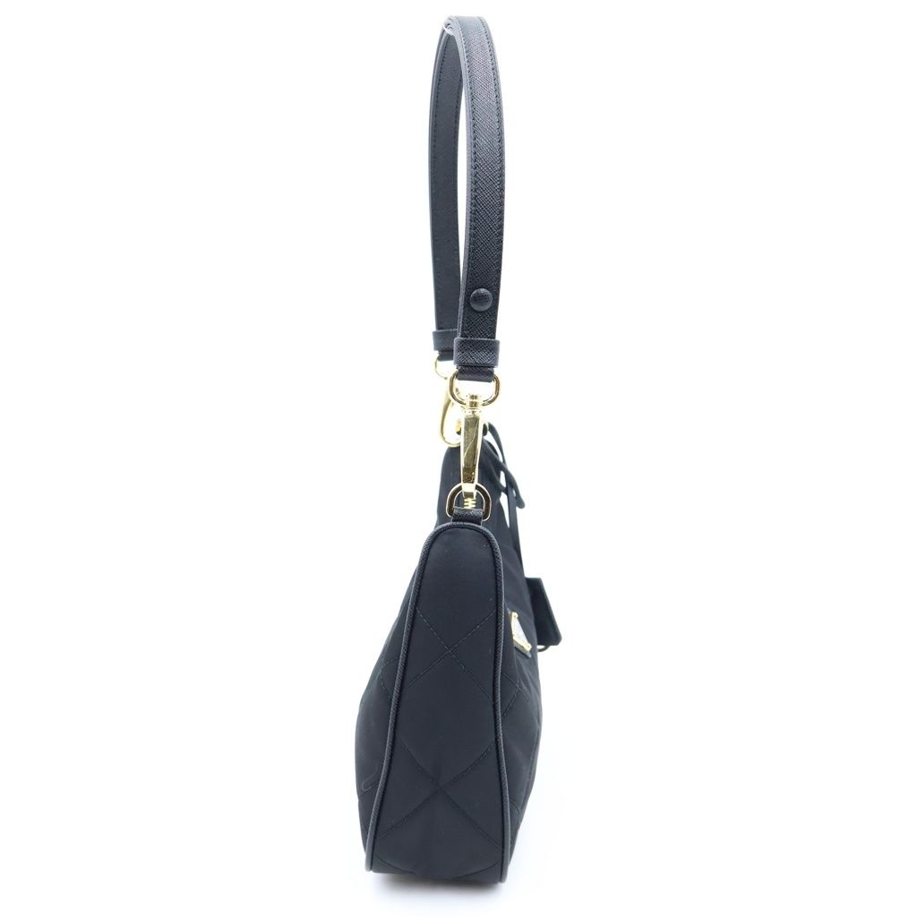 Prada Re Edition Shoulder Bag Chain Black Nylon Gold — view 3