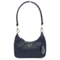 Prada Re Edition Shoulder Bag Chain Black Nylon Gold