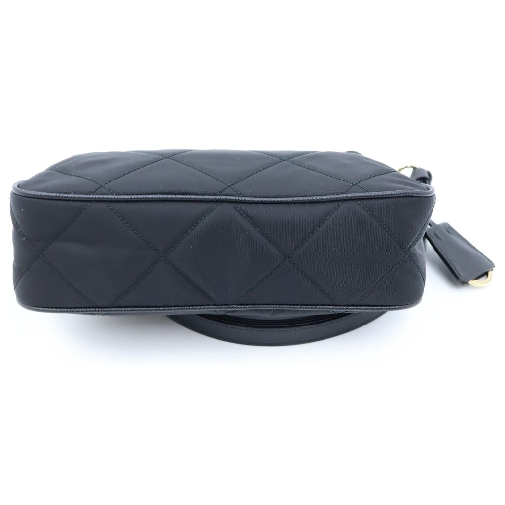 Prada Re Edition Shoulder Bag Chain Black Nylon Gold — view 4