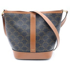 Celine Triomphe Small Bucket Leather Shoulder Bag Brown
