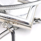 Fendi First Small Leather 2-Way Clutch Shoulder Bag Silver — view 6
