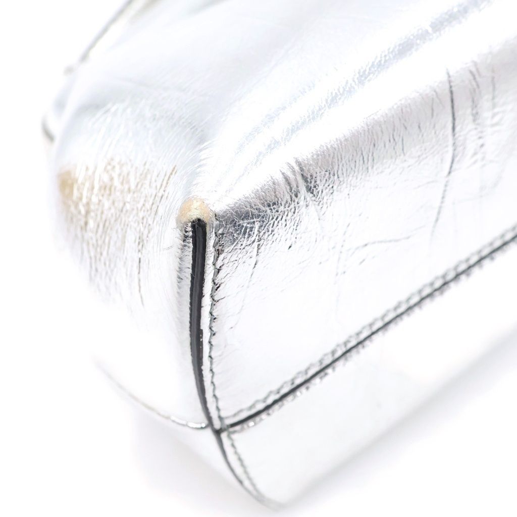 Fendi First Small Leather 2-Way Clutch Shoulder Bag Silver — view 5