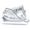 Fendi First Small Leather 2-Way Clutch Shoulder Bag Silver