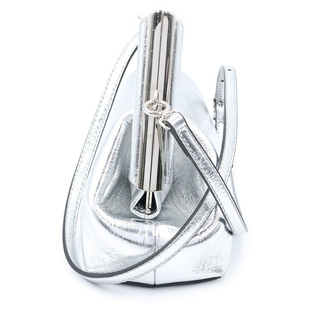 Fendi First Small Leather 2-Way Clutch Shoulder Bag Silver — view 3