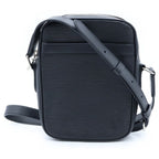 Louis Vuitton Epi Danube PM Mini Shoulder Bag Black Noir Leather Silver