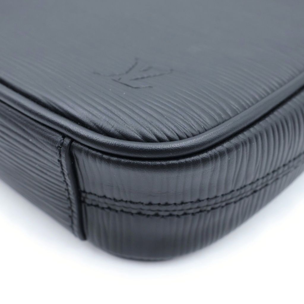 Louis Vuitton Epi Danube PM Mini Shoulder Bag Black Noir Leather Silver — view 5