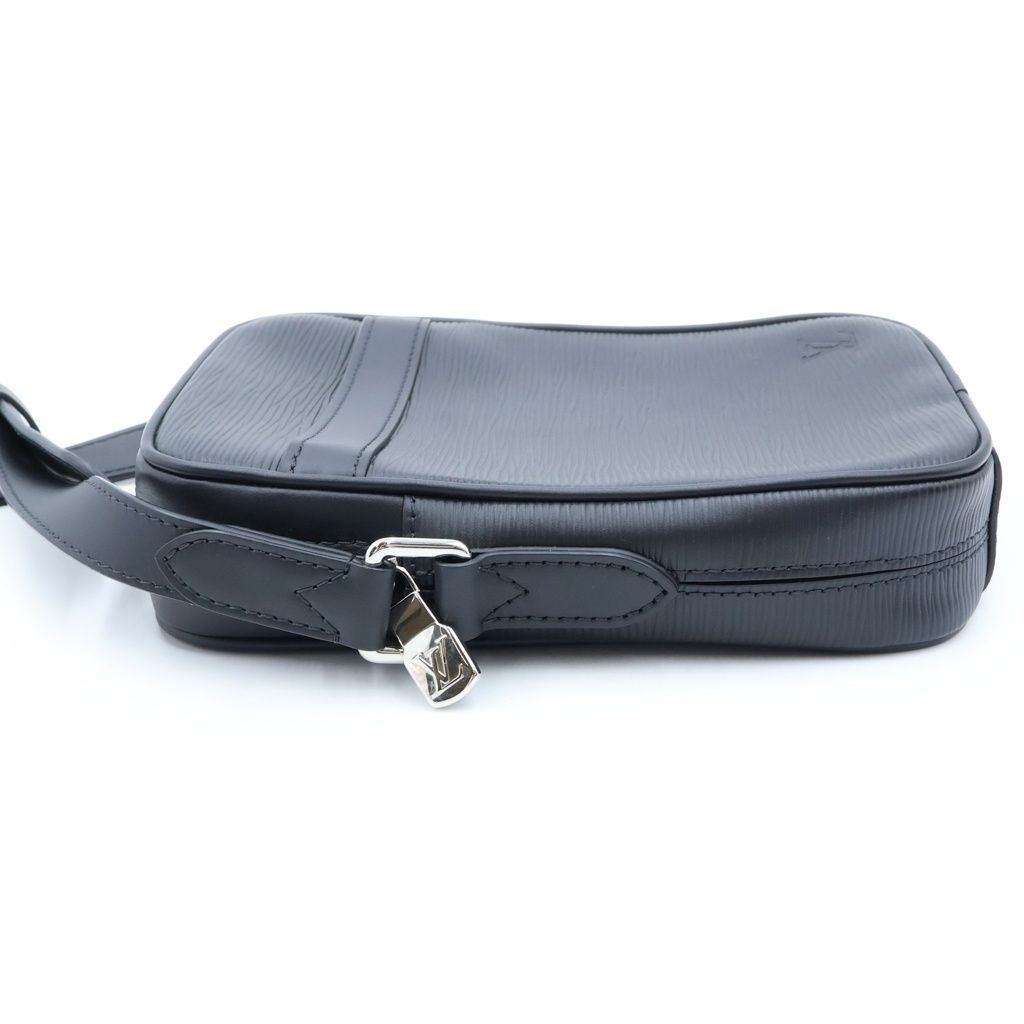 Louis Vuitton Epi Danube PM Mini Shoulder Bag Black Noir Leather Silver — view 3