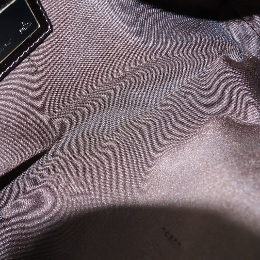 Fendi Zucchino Shoulder Bag Brown Leather Canvas Silver — view 7