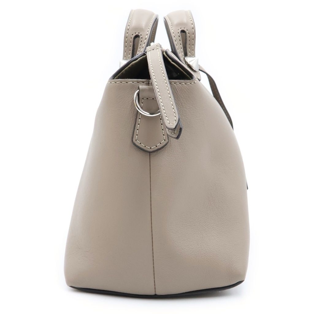 Fendi by the Way Medium 2-Way Shoulder Bag Greige Beige Leather Silver — view 3