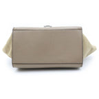 Celine Trapeze 2-Way Shoulder Bag Greige Leather Suede Silver — view 4